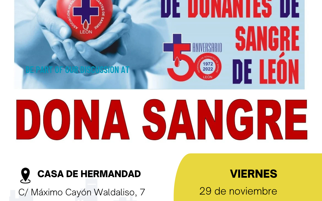 Convocatoria de jornada de donación de sangre.